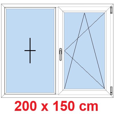 Soft Dvoukřídlé plastové okno 200x150 cm FIX+OS – Sleviste.cz
