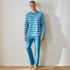 Pánské pyžamo Blancheporte pánské pyžamo dlouhé sv.modro bílé