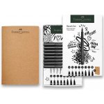Faber-Castell Popisovače a skicář Pitt Artist Pen sada 8+1 ks různé hroty černý 267102 – Hledejceny.cz