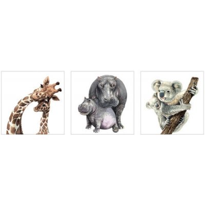 Obraz na plátně set 3ks Animal Love 25x25 cm – Zbozi.Blesk.cz