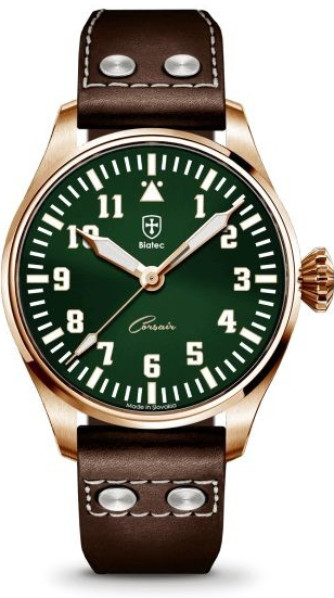 Biatec Corsair Vintage 04 - Tmavě hnědý kožený pilot řemínek