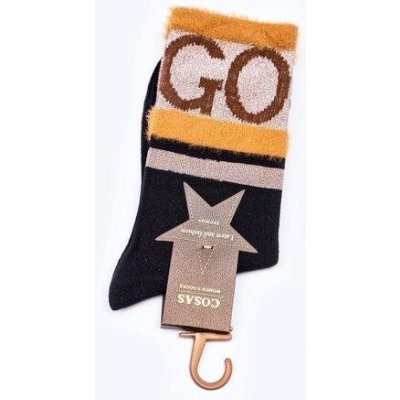 Kesi dámské Bavlněné ponožky GO-GO S Kožešinou COSAS Černé