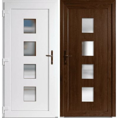 OknaDvereNaMiru.cz Vchodové dveře STYL 010 Zlatý dub / Bílá 100 x 210 cm – Hledejceny.cz