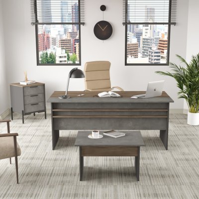 ASIR Set kancelářského nábytku VS7 hnědý šedý antracit – Zboží Mobilmania