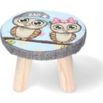 KOOPMAN, dřevěný taburet pro děti 28 x 18 cm, SOVA – Sleviste.cz