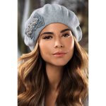Krumlovanka dámský baret zdobený kamínky W-0724/866 šedý – Hledejceny.cz