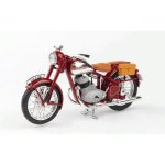 Abrex JAWA 350 PÉRÁK 1950 Tmavě Červená s brašnama 1:18 – Zboží Mobilmania