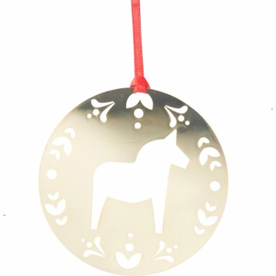 Pluto Design Vánoční ozdoba Dala Horse zlatá barva kov – Sleviste.cz