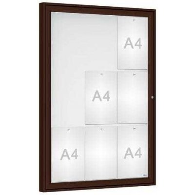 PROCITY Venkovní vitrína Classique, 9 x A4, plexi, hnědá – Zboží Živě