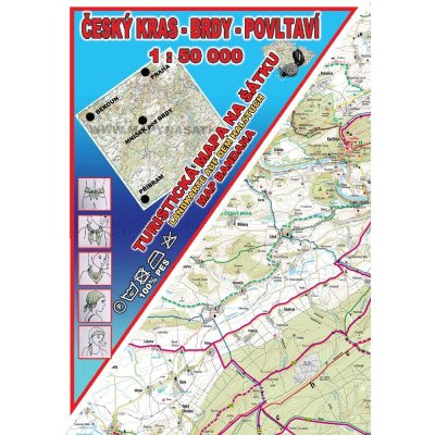Kartografie PRAHA, a. s. Český kras, Brdy, Povltaví, 1 : 50 000 – mapa na šátku