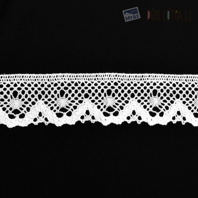 Krajka paličkovaná 40mm bílá – Zboží Dáma