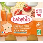Babybio Zelenina s těstovinami na boloňský způsob s hovězím masem 2 x 200 g – Zboží Mobilmania