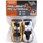 MaDe Autodráha náhradní autíčka 2 ks 1:43 žlutá stříbrná – Sleviste.cz