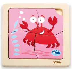 Viga puzzle Krab 4 dílky