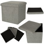KIK Skládací puf s úložným prostorem šedý 38x38x38cm – Zboží Dáma