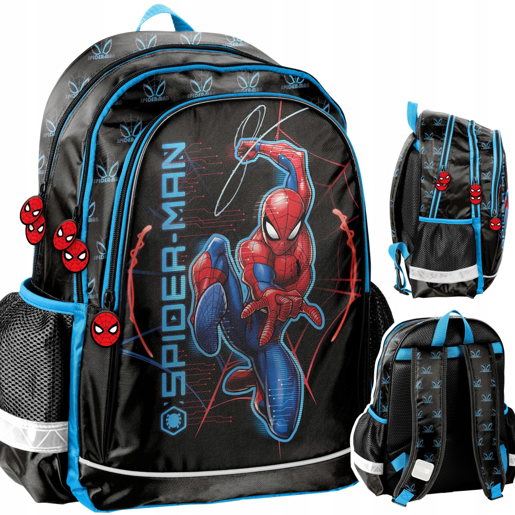 Paso batoh vícekomorový Spiderman červená modrá vícebarevná 22 l černá