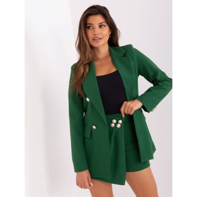 Italy Moda elegantní komplet saka a šortek dhj-kmpl-6215.27-dark green