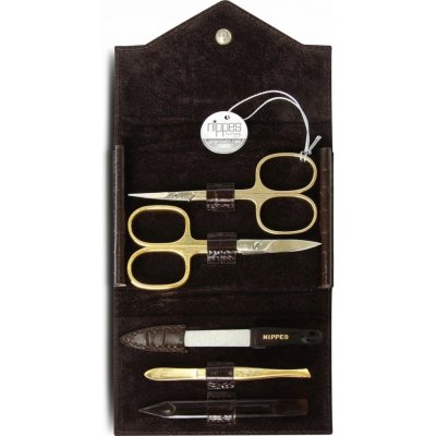 Solingen Dámská kožená sada na manikúru Croco 1098 hnědá – Zboží Dáma