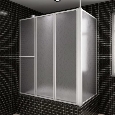 zahrada-XL Sprchová a vanová zástěna tvar L 70x120x137cm 4 panely skládací – Zboží Mobilmania