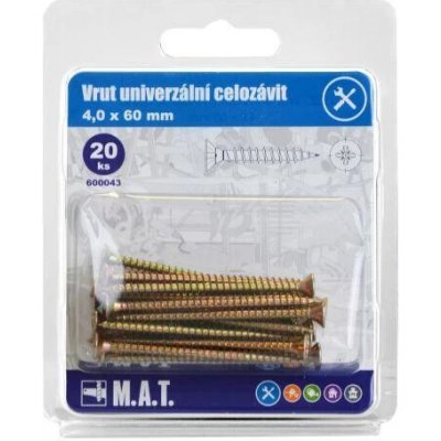 Mat Vrut un.celozávit 4,0x 60mm ZZ (20ks) – Hledejceny.cz
