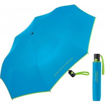 Vystřelovací skládací deštník Benetton Mini AC Malibu Blue 56680 modrý, Benetton