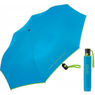 Vystřelovací skládací deštník Benetton Mini AC Malibu Blue 56680 modrý, Benetton – Hledejceny.cz