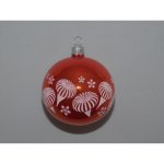 ONREX Vánoční ozdoba skleněná koule oranžová ornament pr. 7 cm – Hledejceny.cz