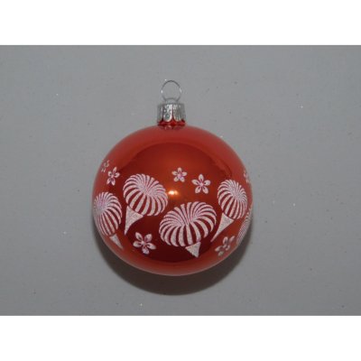 ONREX Vánoční ozdoba skleněná koule oranžová ornament pr. 7 cm – Hledejceny.cz