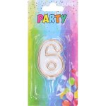 Wiky Dortová svíčka 6 zlatá – Zboží Dáma