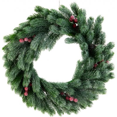 Home Styling Collection Vánoční věnec s jeřabinami a sněhovým efektem, 42 cm zelený – Hledejceny.cz