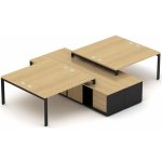 Nábytek Designový cz DEBZ23U Kancelářská sestava EPIC Z23 U pro 4 osoby dub černá – Zboží Dáma