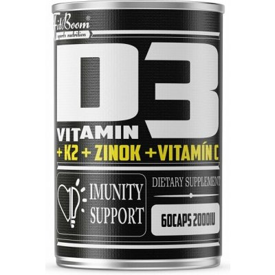 FitBoom Vitamin D3+K2+Zinek+Vitamin C 60 kapslí – Hledejceny.cz