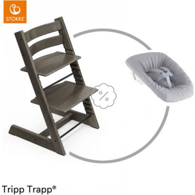 Stokke Tripp Trapp Hazy Grey + novorozenecký set – Zbozi.Blesk.cz