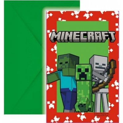 Procos s.a. Party pozvánky - Minecraft Creeper - 6 ks – Zboží Mobilmania