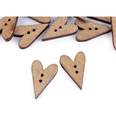 Knoflík dřevěný dekorační srdce 21x33mm – Hledejceny.cz
