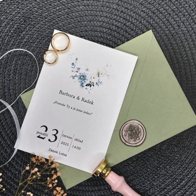 Svatební oznámení Jemné modré květy 1 – Hledejceny.cz