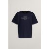 Dětské tričko TRIČKO GANT RELAXED CONTRAST SHIELD T SHIRT EVENING BLUE