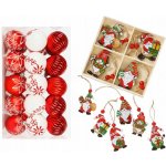 SPRINGOS Vánoční baňky červeno-bílé mix 5cm sada 30ks CA0151-XG – Zboží Mobilmania