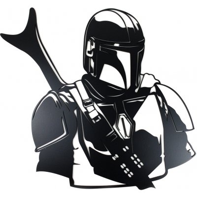 Živá Zeď Dřevěná nástěnná černá dekorace Star Wars Mandalorian malý – Hledejceny.cz