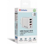 Verbatim Síťový adaptér 30W, 4 porty, 1x USB-C, 3x USB-A – Zboží Mobilmania