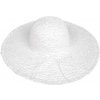Klobouk Accessories Italy Letní dámský slaměný klobouk bílý s mašlí