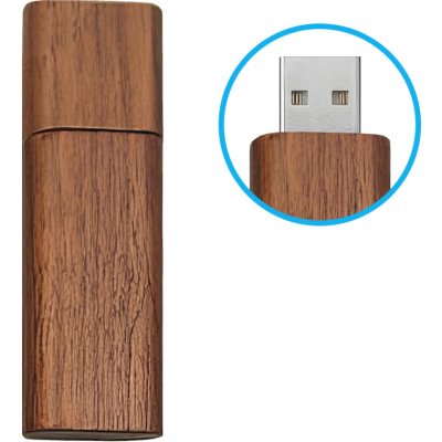 Microdrive USB Flash disk - Dřevěný - 64 GB - USB 2.0 - Ořech - Zakulacený