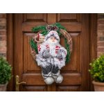 MagicHome Dekorácia Vianoce Santa sediaci vo venci veniec 30 cm – Hledejceny.cz
