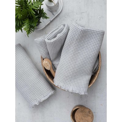 MKLuzkoviny Vaflový ručník 30 × 50 cm Florencia světle šedá – Zboží Dáma