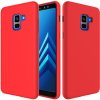 Pouzdro a kryt na mobilní telefon Pouzdro JustKing silikonové Liquid Samsung Galaxy A8 Plus 2018 - červené