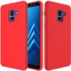 Pouzdro a kryt na mobilní telefon Samsung Pouzdro JustKing silikonové Liquid Samsung Galaxy A8 Plus 2018 - červené