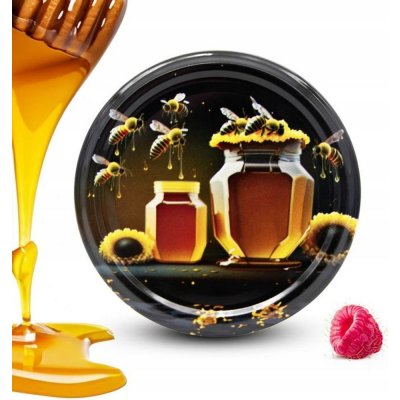 víčko TWIST 82-10ks MED-ČERNÉ pozadí+SKLENICE – Zboží Mobilmania