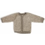 Dětský cardigan z bouclé merino vlny na zip Smallstuff nature melange – Zbozi.Blesk.cz