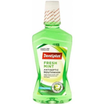 Dentiplus Fresh mint ústní voda bez alkoholu 500 ml