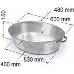 Pozinkovaná vana, 27 l, 60 x 48 x 15 cm – Hledejceny.cz